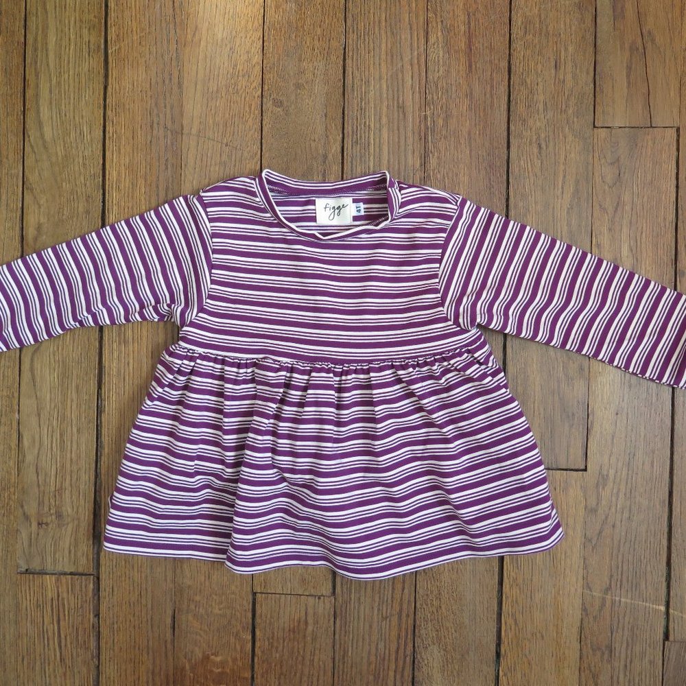 Figge Clothing Ellwood tee in plum stripe  sz 4T made in USA